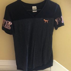 Victoria’s secret dark grey and black t-shirt